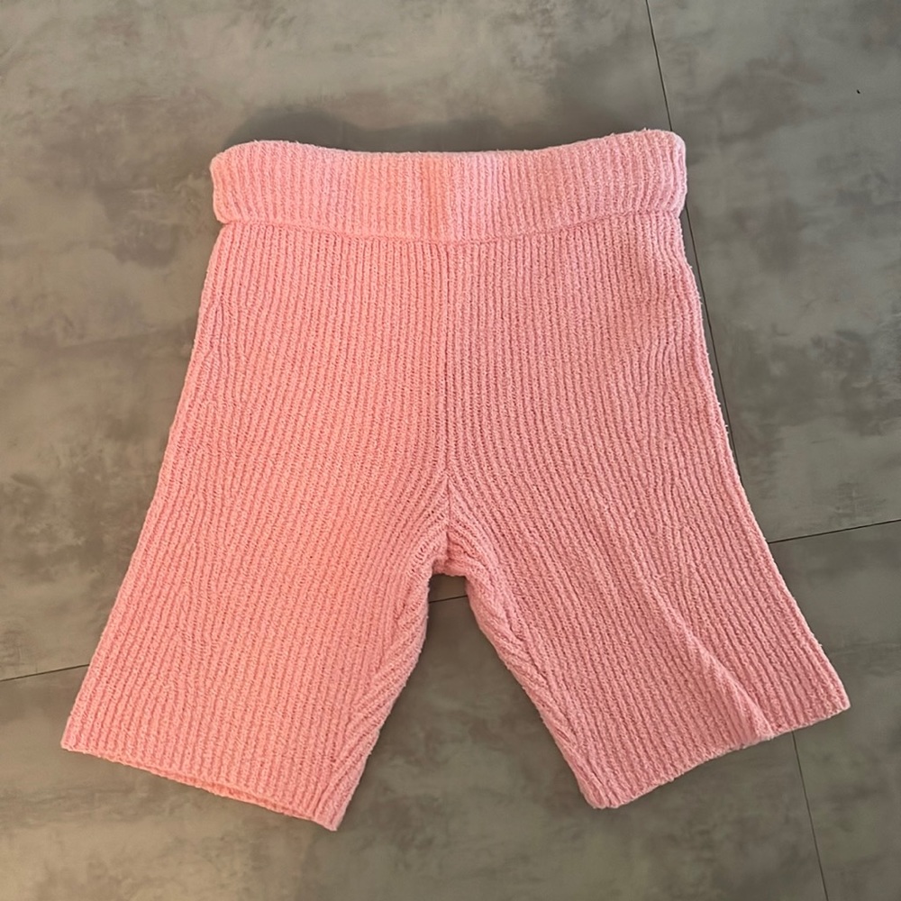 Ribbed biker shorts
